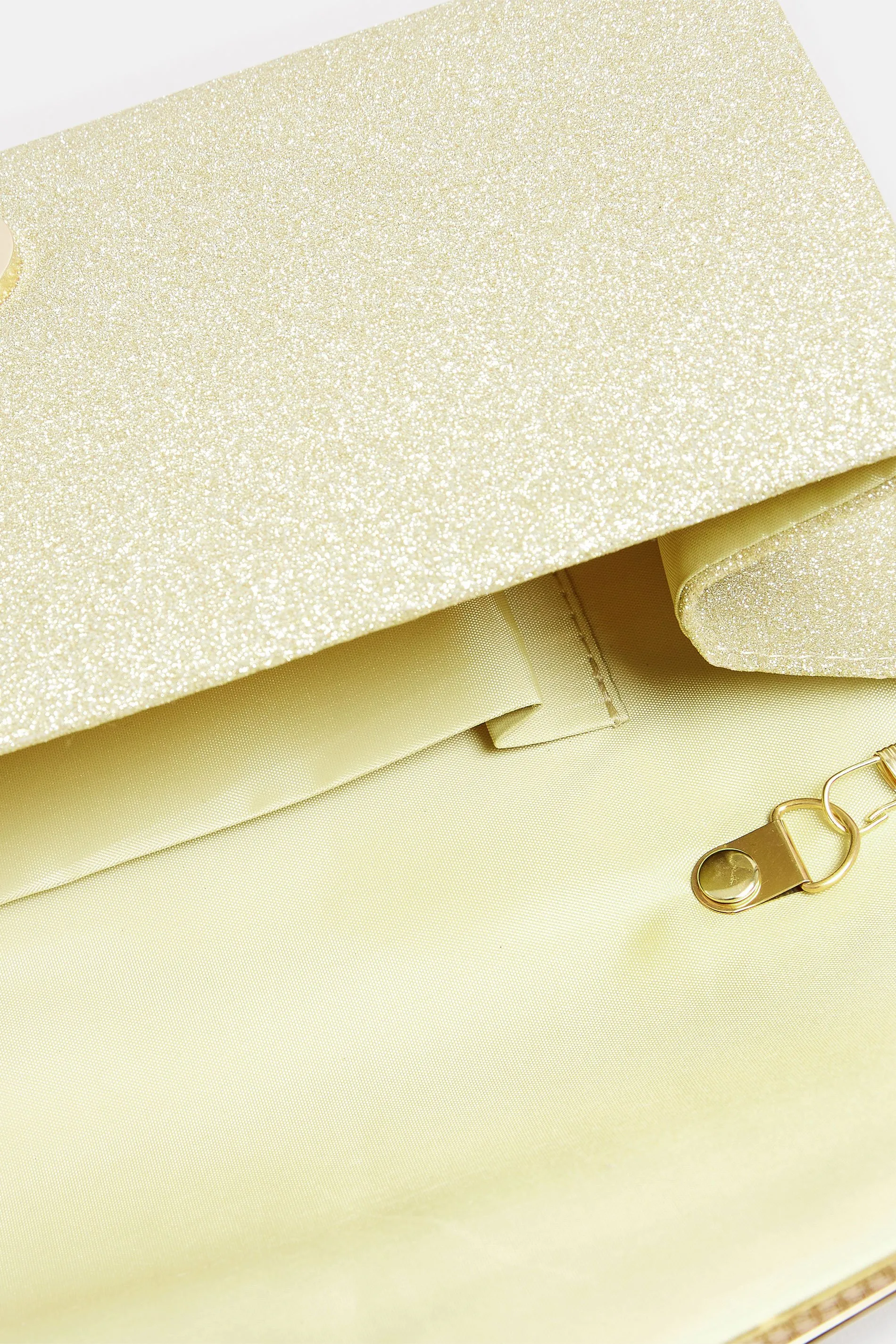 Gold Glitter Clutch Bag