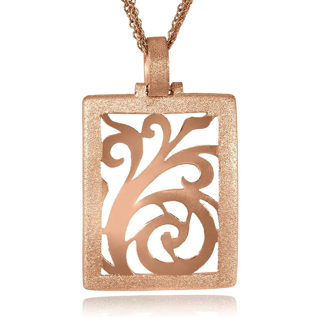 Gold Ornament Contrast Texture Pendant