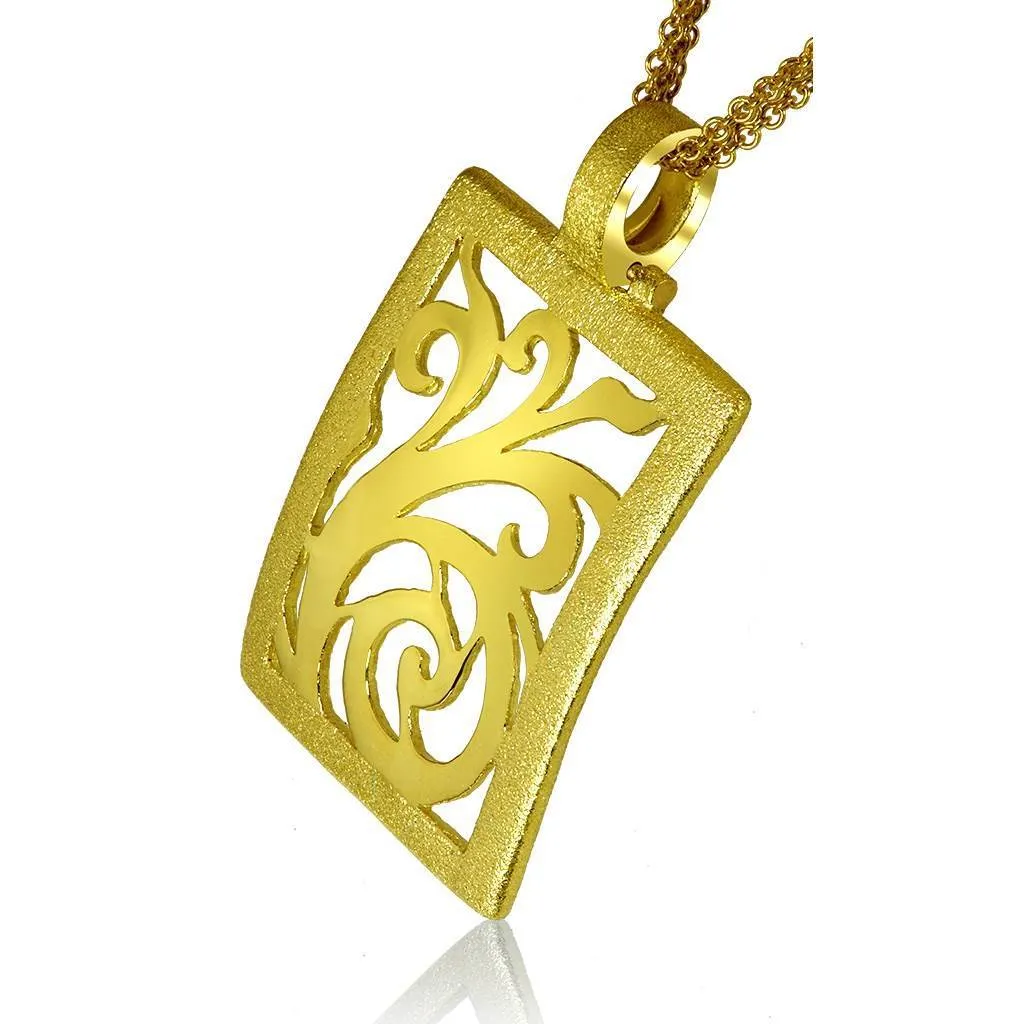 Gold Ornament Contrast Texture Pendant