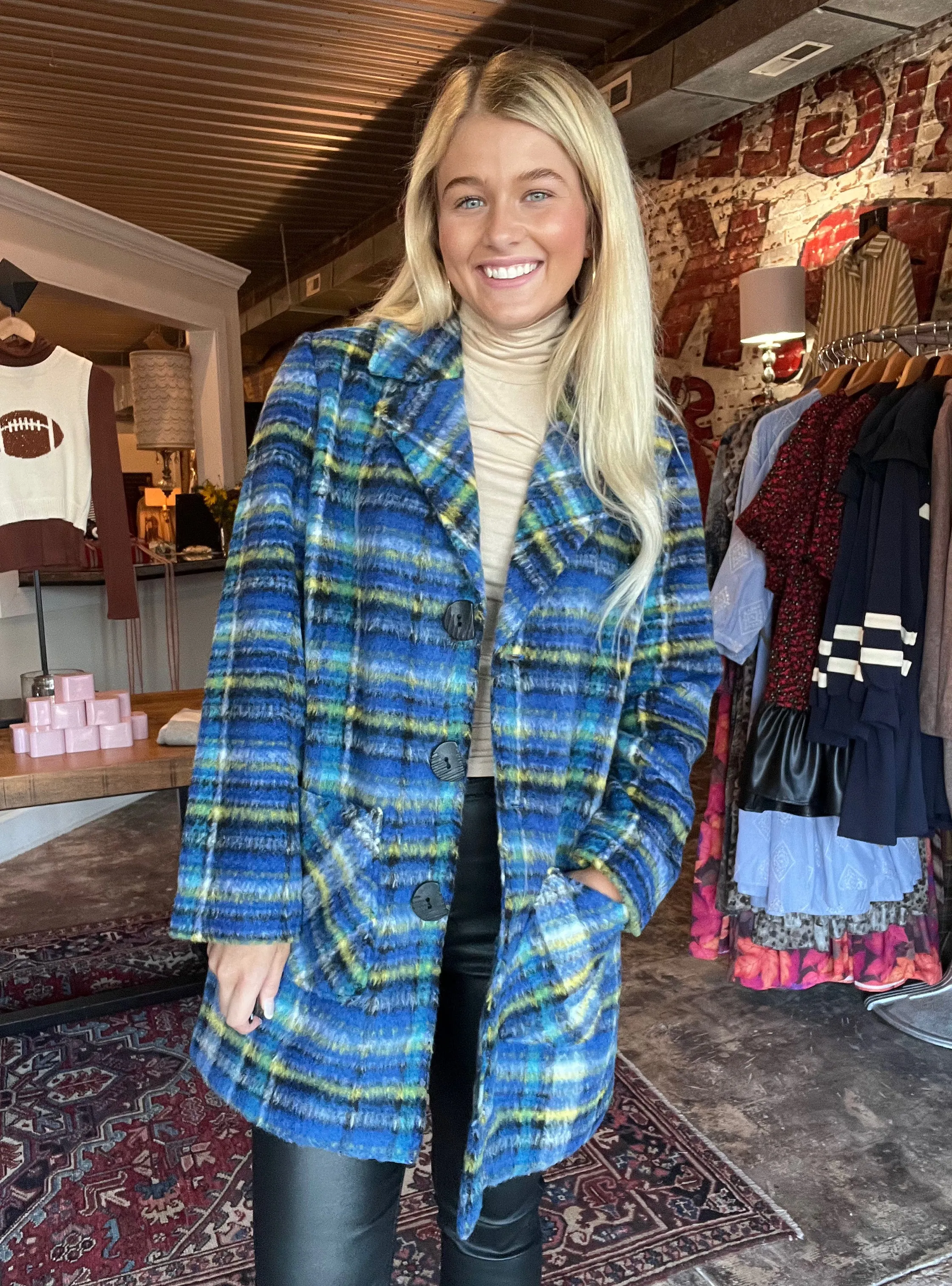 Habitat Brushed Plaid Coat