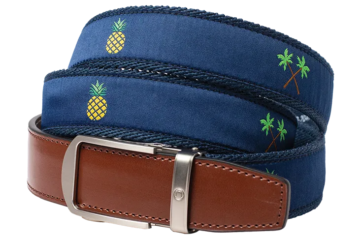 Hampton Pineapple Beach, 1 3/8 Strap, Ribbon Belt