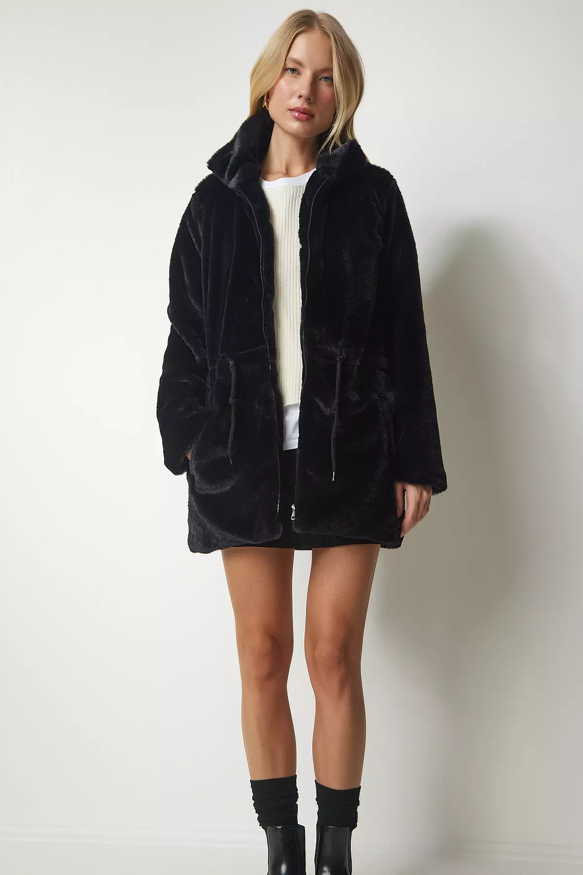 Happiness Istanbul Shearling Plush Coat