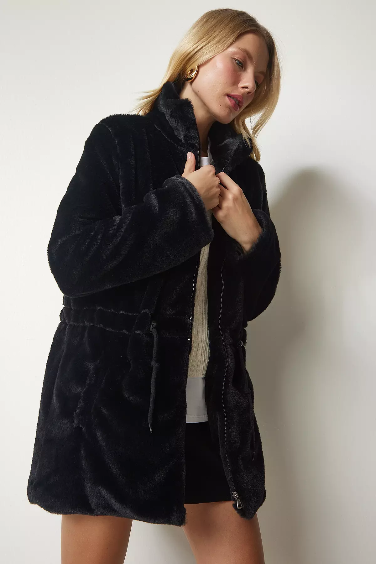 Happiness Istanbul Shearling Plush Coat