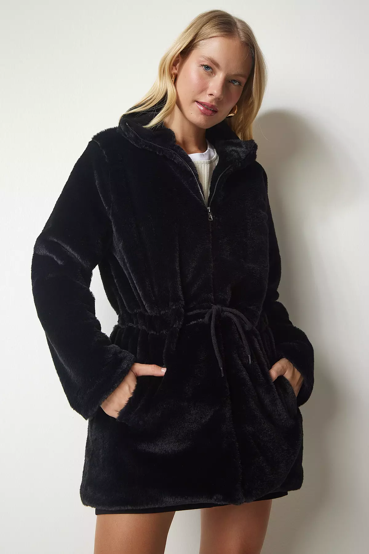 Happiness Istanbul Shearling Plush Coat