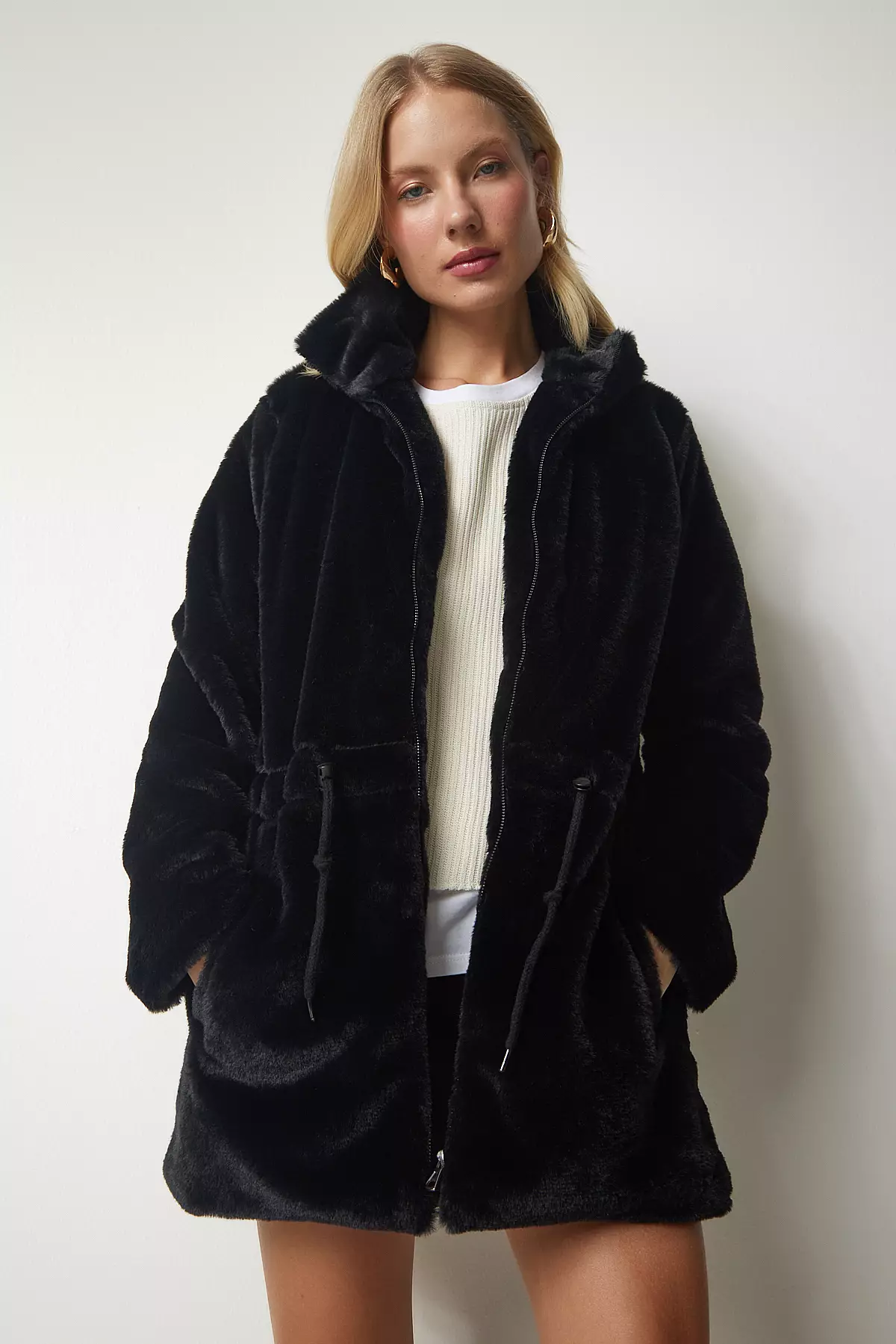 Happiness Istanbul Shearling Plush Coat