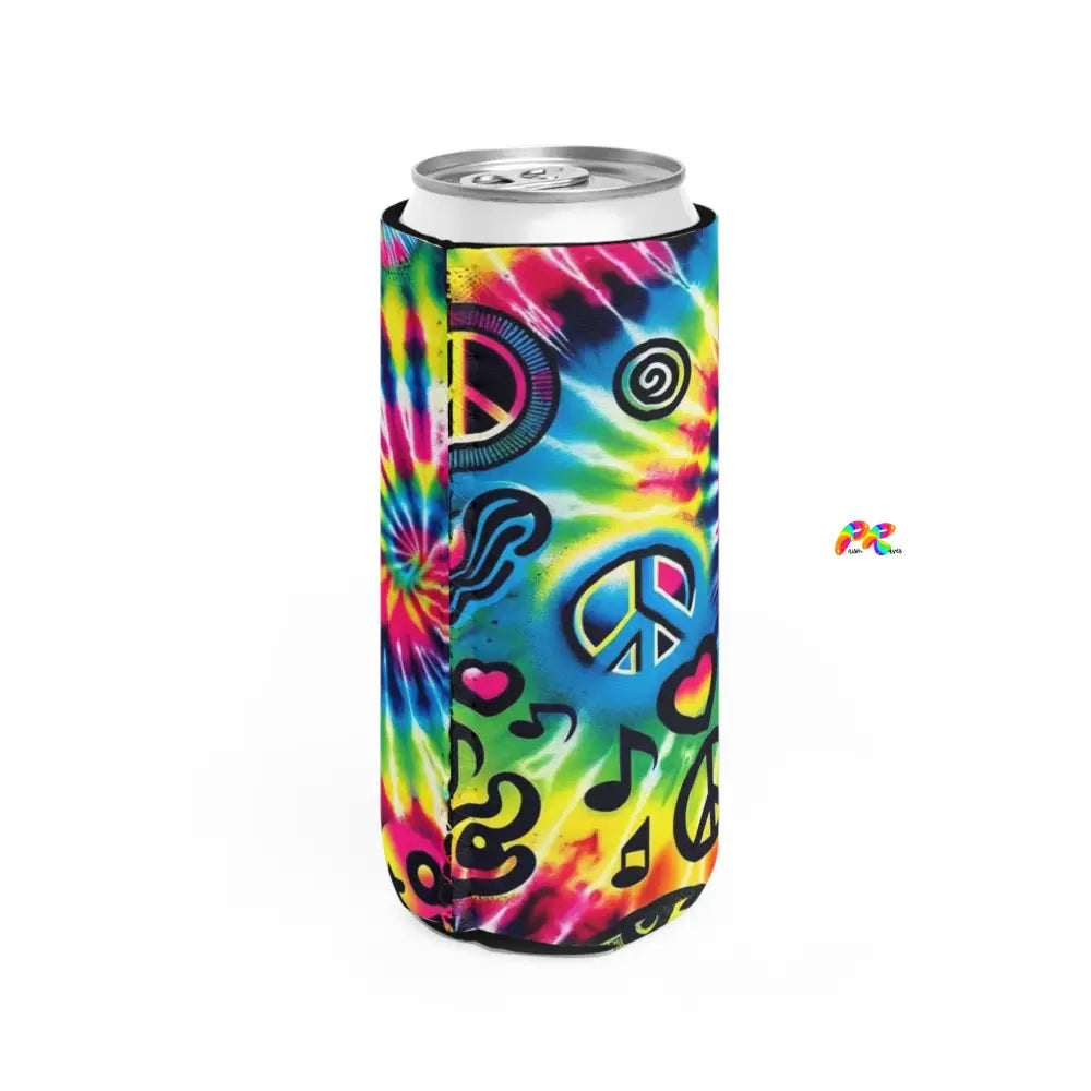 Happy Vibes Rave Slim Can Cooler