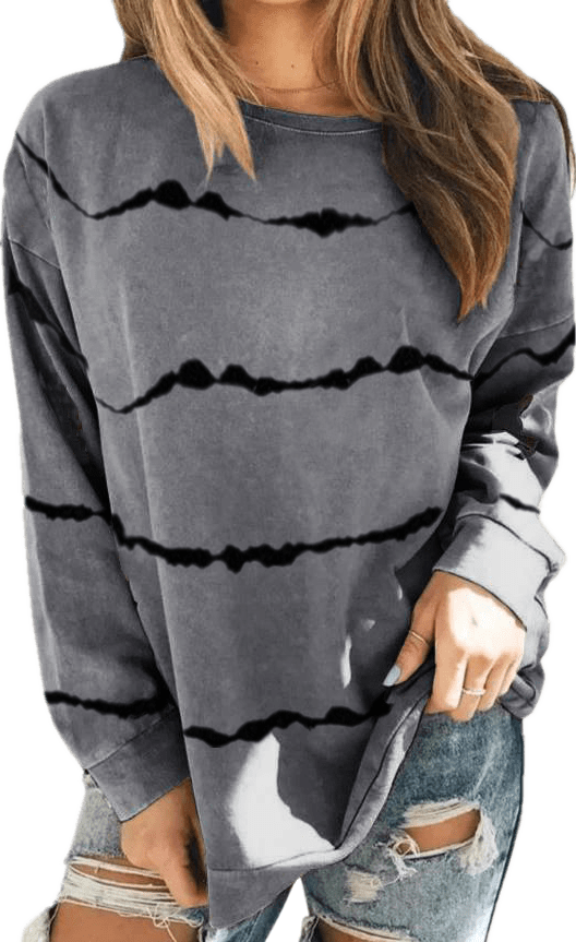 Haute Edition Tie Dye Stripe Long Sleeve Tee