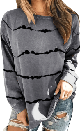 Haute Edition Tie Dye Stripe Long Sleeve Tee