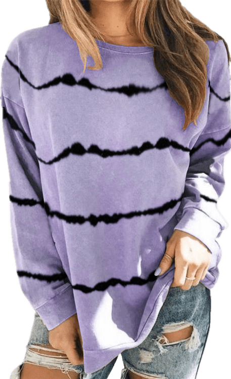 Haute Edition Tie Dye Stripe Long Sleeve Tee