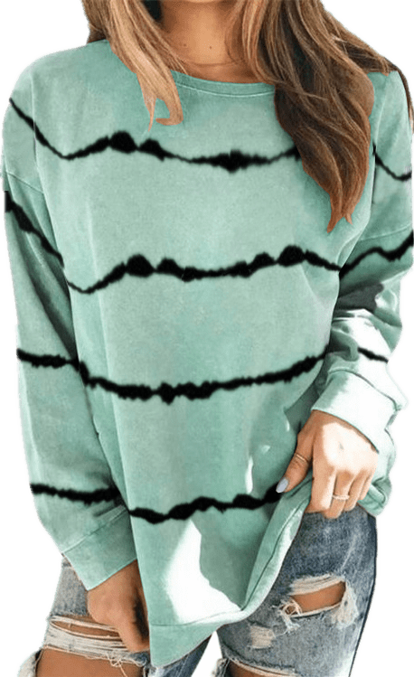 Haute Edition Tie Dye Stripe Long Sleeve Tee