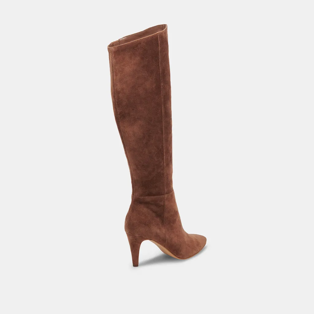 HAZE Wide Calf Boots Cocoa Suede | Women's Tall Wide Calf Boots– Dolce Vita 6943098929218