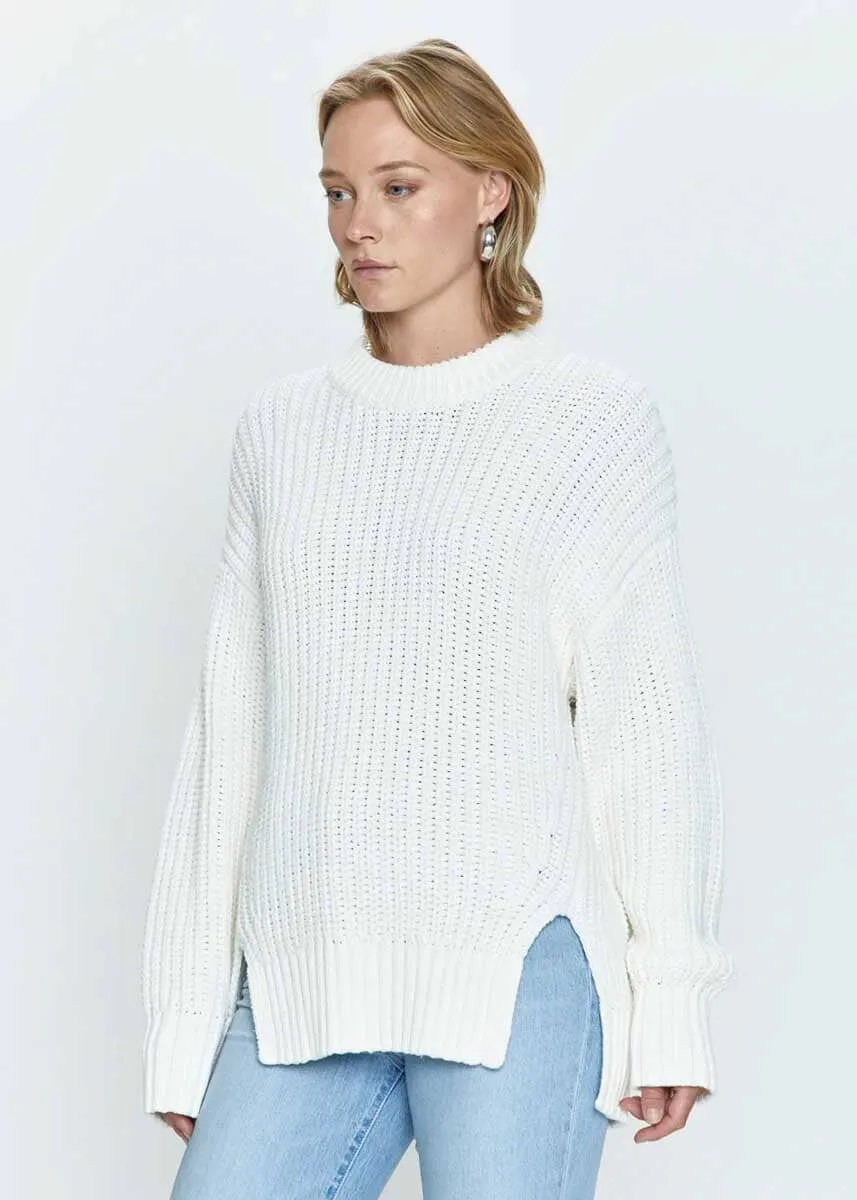 Helene Split Hem Sweater - Ecru