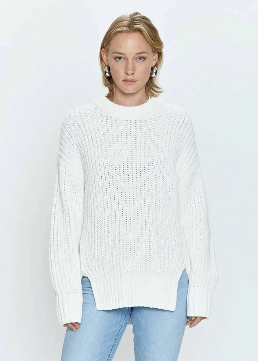 Helene Split Hem Sweater - Ecru