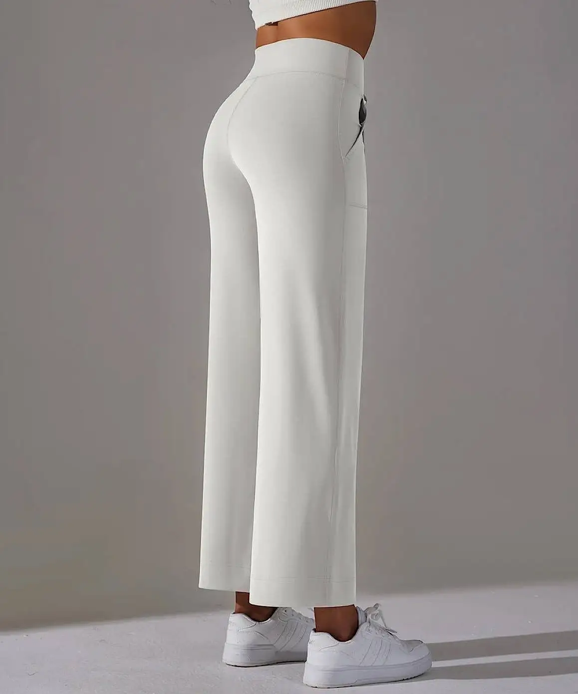 High Waist Wide Leg Flare Pants with Pockets