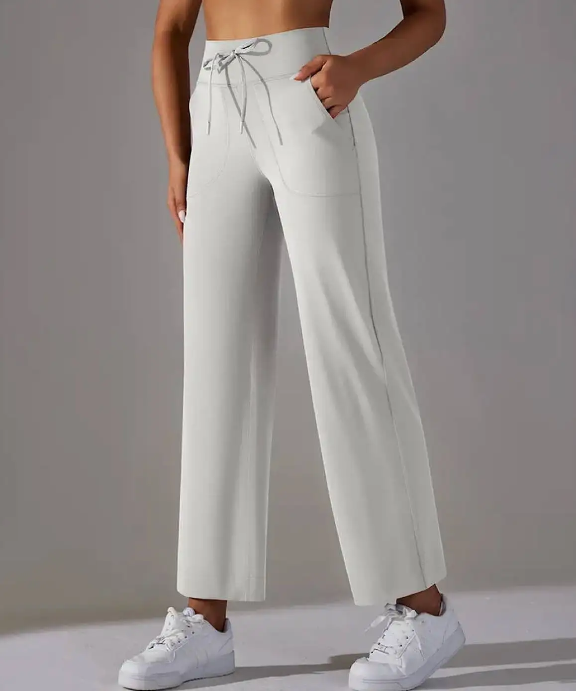 High Waist Wide Leg Flare Pants with Pockets