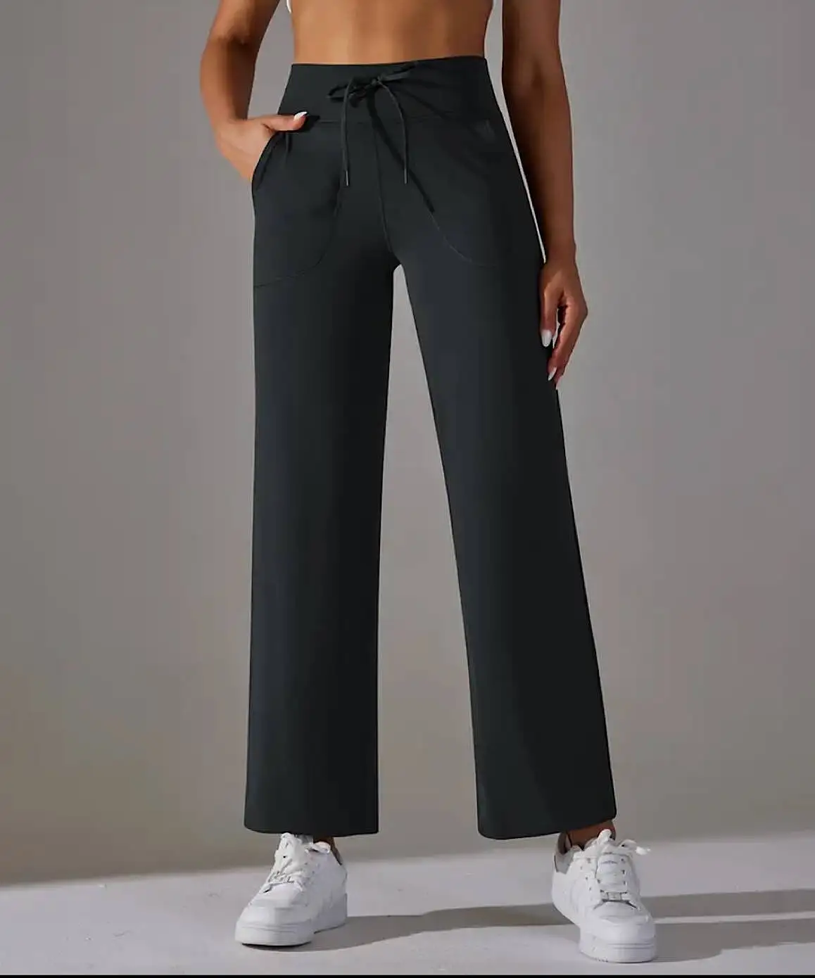 High Waist Wide Leg Flare Pants with Pockets