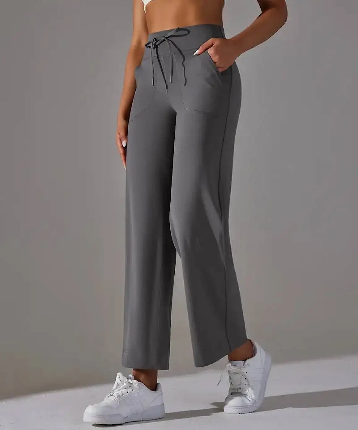 High Waist Wide Leg Flare Pants with Pockets