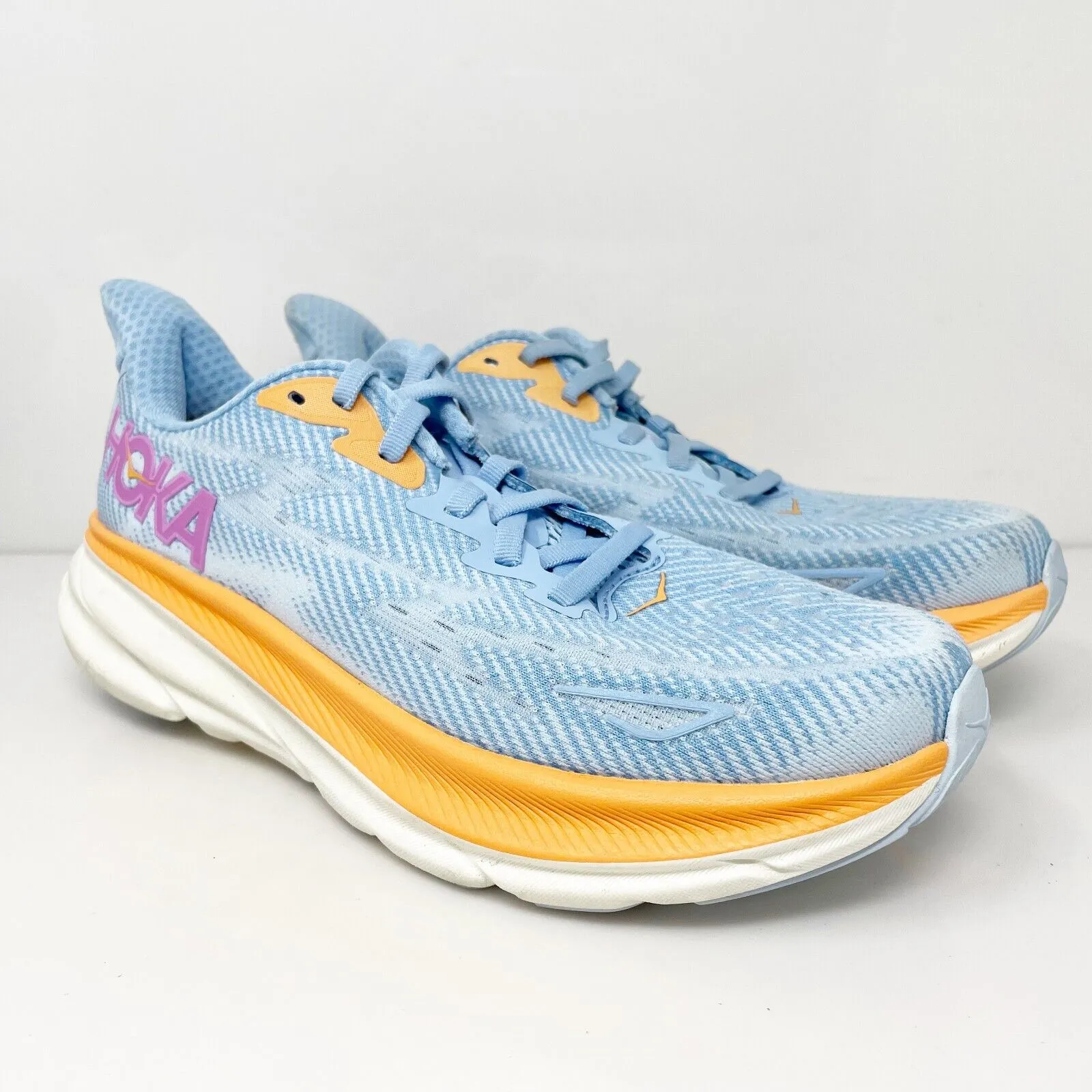 Hoka One One Womens Clifton 9 1127896 ABIW Blue Running Shoes Sneakers Sz 7.5 B