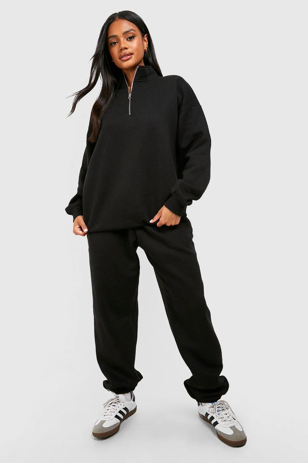 Hoodies & Sweatshirts | Basic Oversized Half Zip Sweatshirt | boohoo