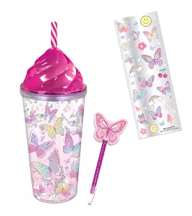 Hot Focus Insulated Tumbler Writing Fun - Tie Dye Butterfly