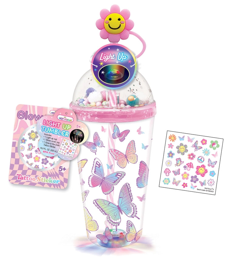 Hot Focus Light Up Tumbler - Tie Dye Butterfly