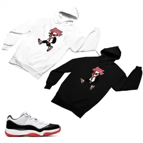 Jordan 11 White Bred Matching Custom Designed Hoodies JD 11-5-7-11