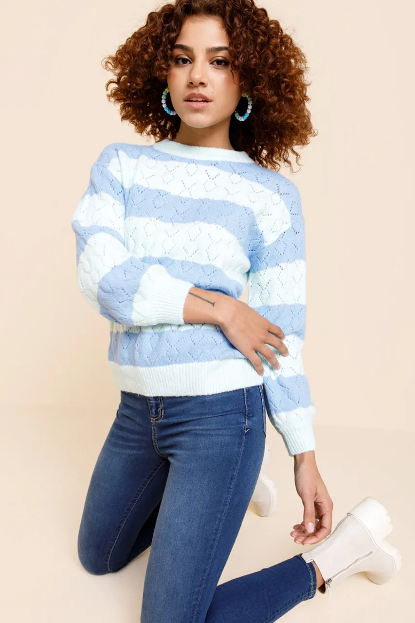 Lori Striped Pointelle Sweater