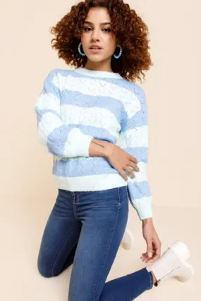 Lori Striped Pointelle Sweater