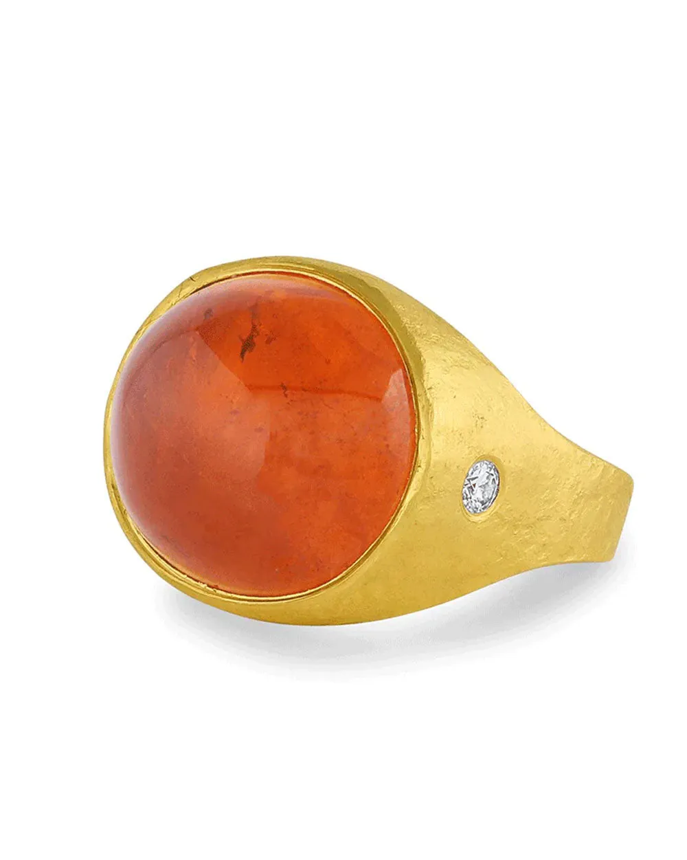 Mandarin Garnet Roman Signet Ring