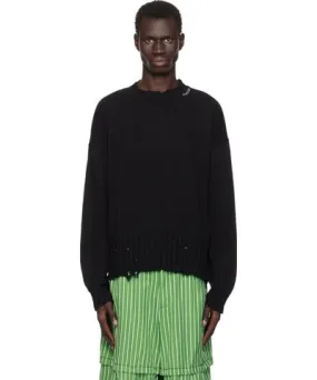 Marni Black Twisted Crewneck Sweater