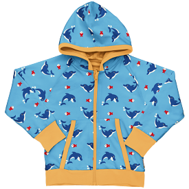 Maxomorra Dolphin Organic Cotton Reversible Zip Hoodie