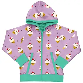 Maxomorra Ice Cream Organic Cotton Reversible Zip Hoodie