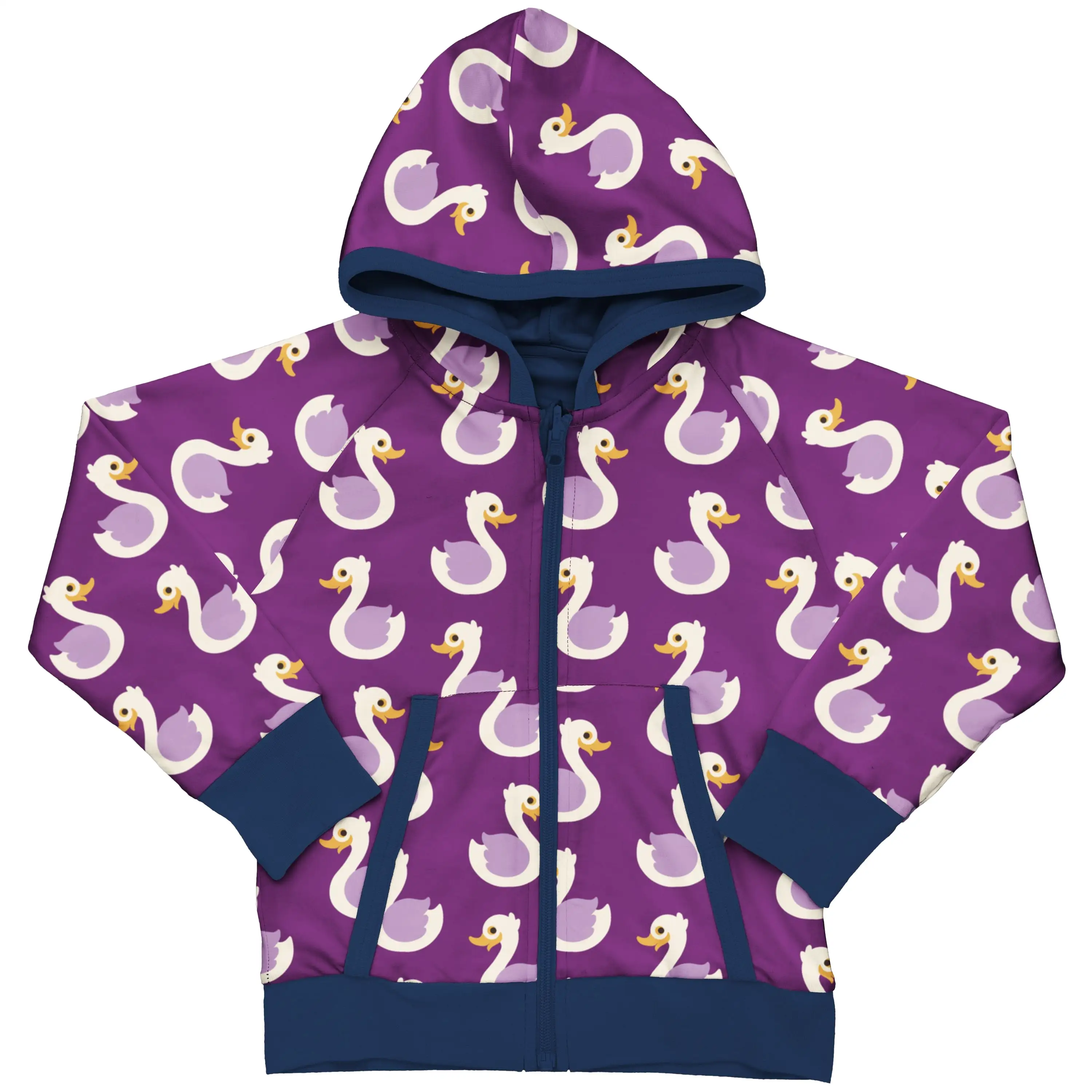 Maxomorra Pick & Mix Swan Reversible Zip Hoodie