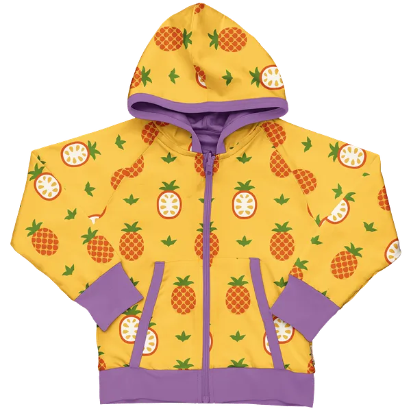 Maxomorra Pineapple Organic Cotton Reversible Zip Hoodie