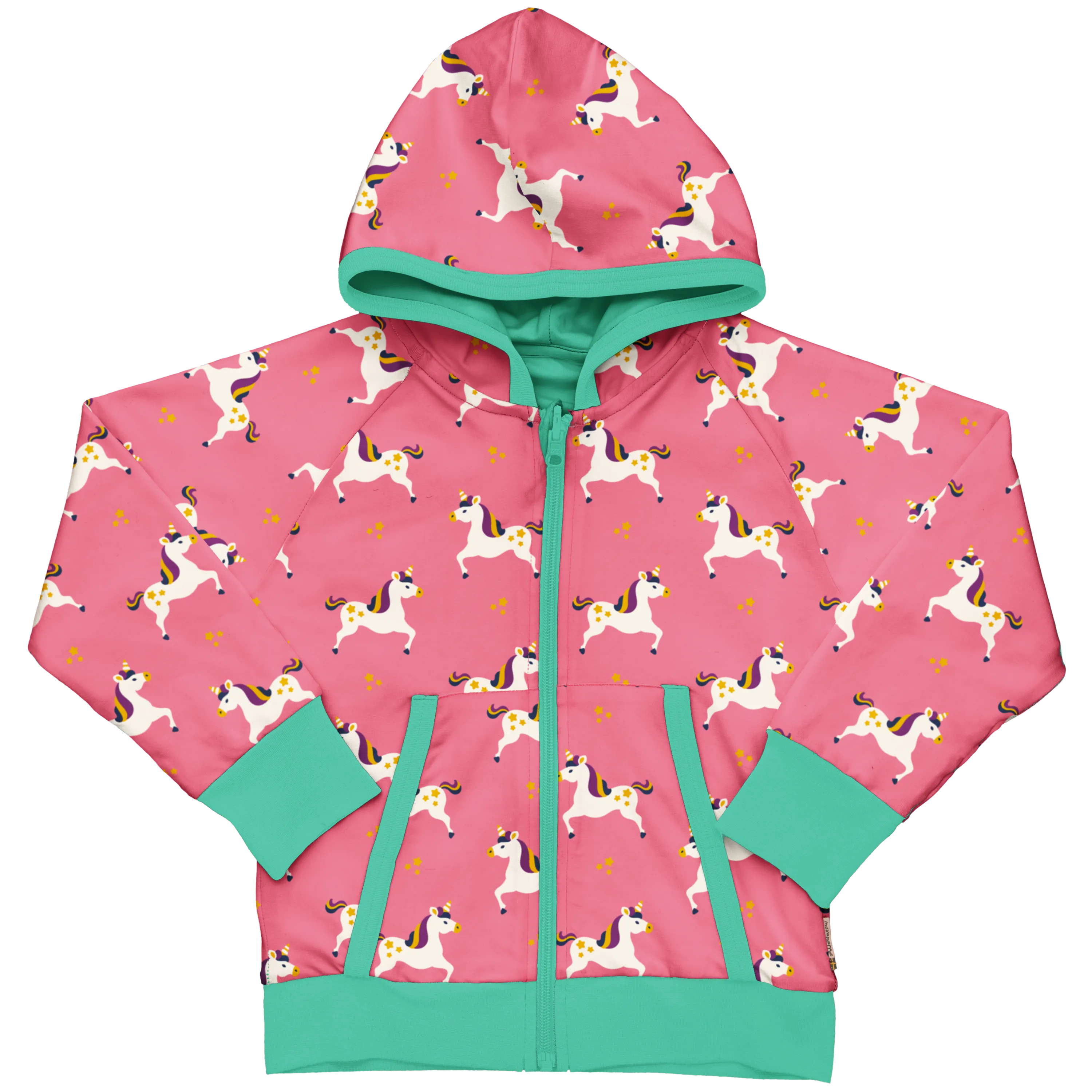 Maxomorra Unicorn Organic Cotton Reversible Zip Hoodie