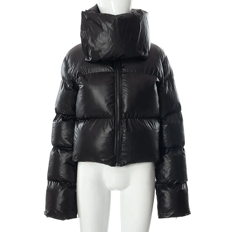 MBluxy Winter Zipper Puffer Coat Thick Warm Bubble Coat