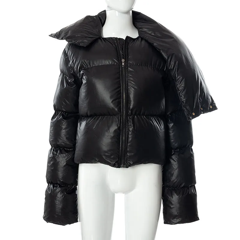 MBluxy Winter Zipper Puffer Coat Thick Warm Bubble Coat