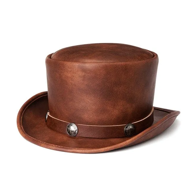 Men's Steampunk Badge Splice Hat