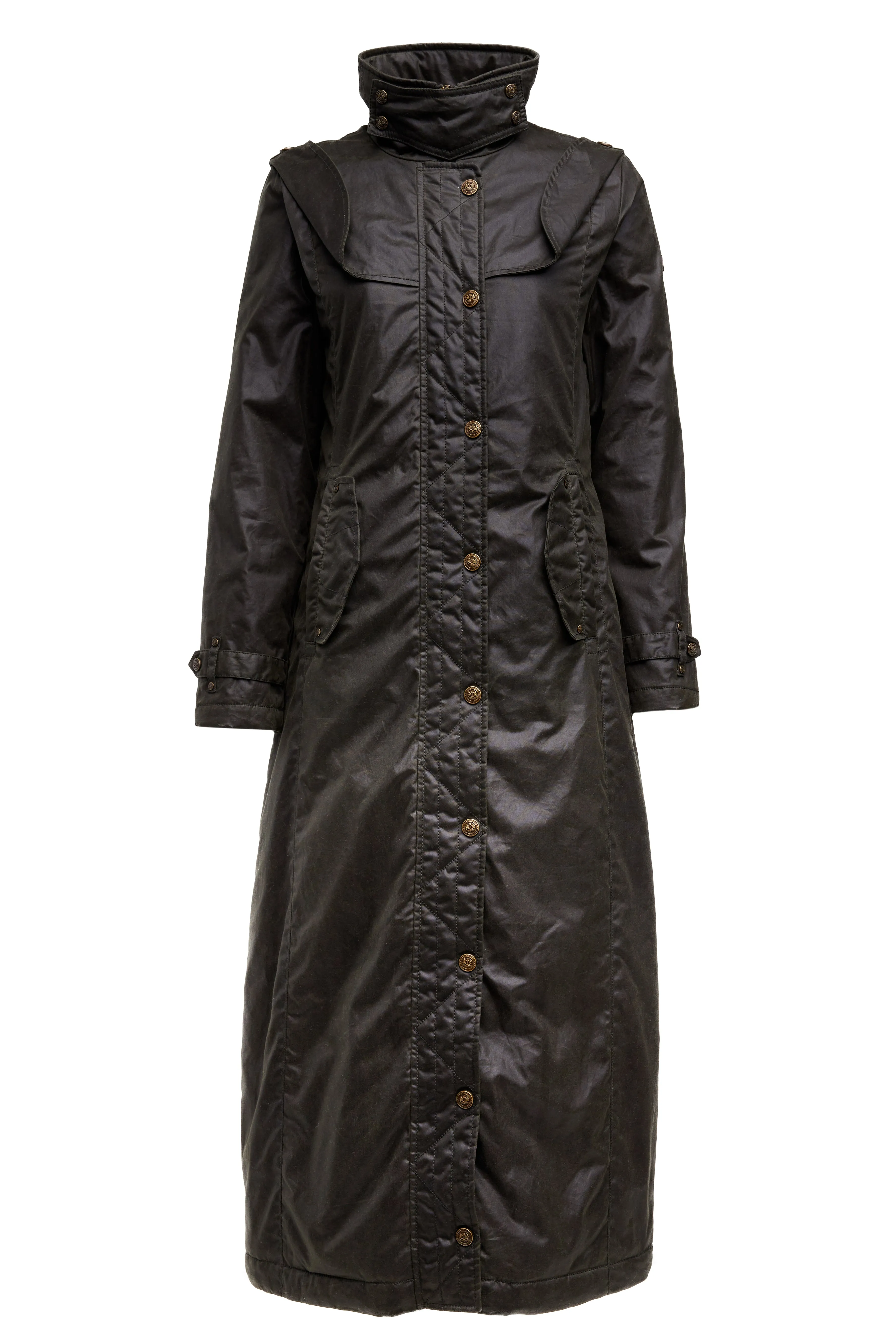 Merissa Wax Stockman Coat (Dark Olive)