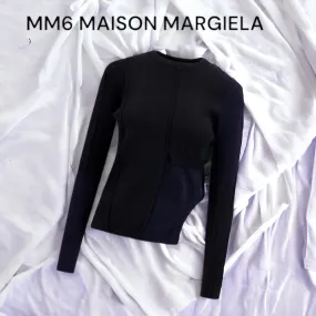 MM6 Maison Margiela  |Plain Cotton Logo V-neck & Crew neck