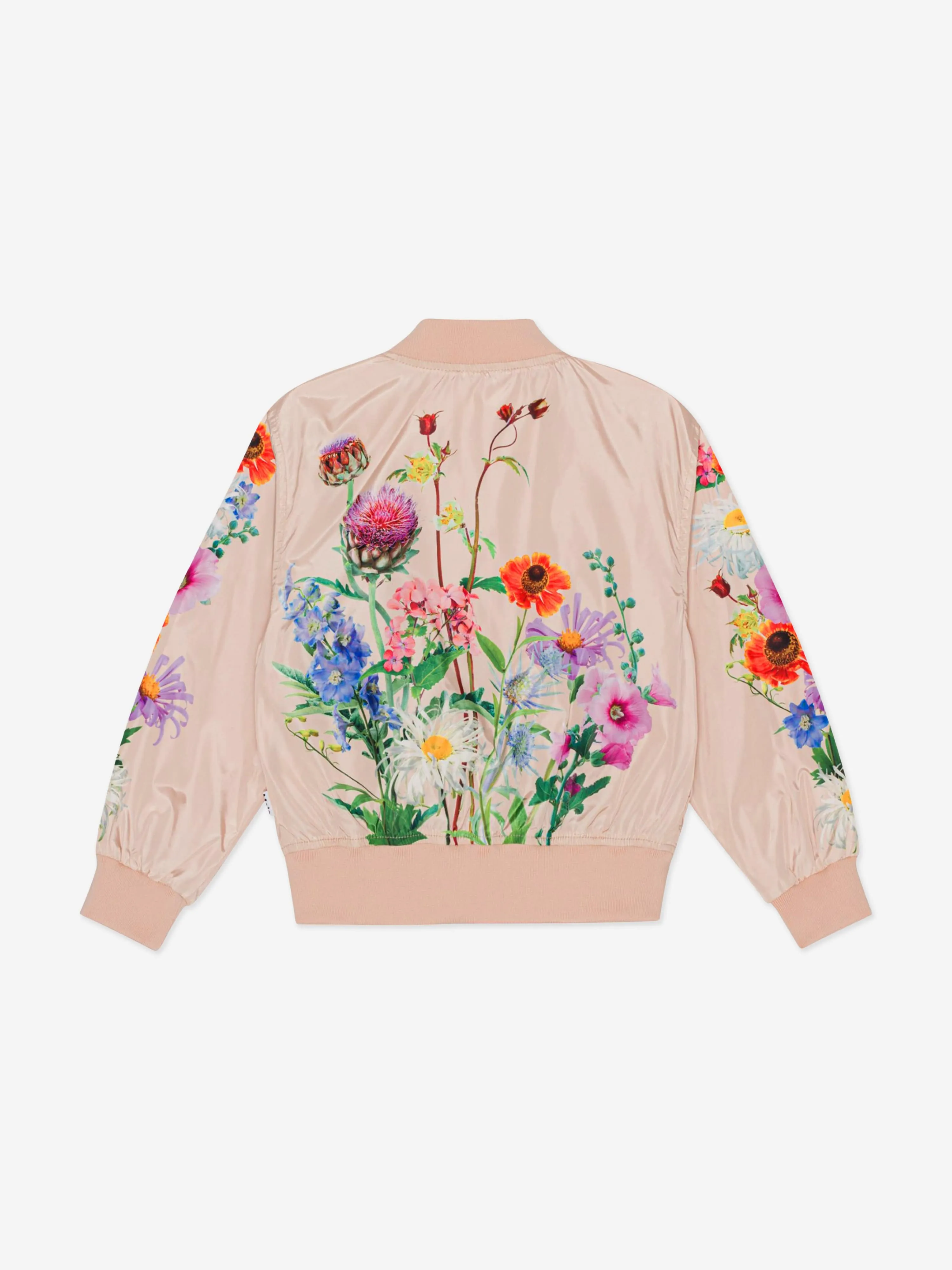 Molo Girls Floral Zip Up Jacket in Pink