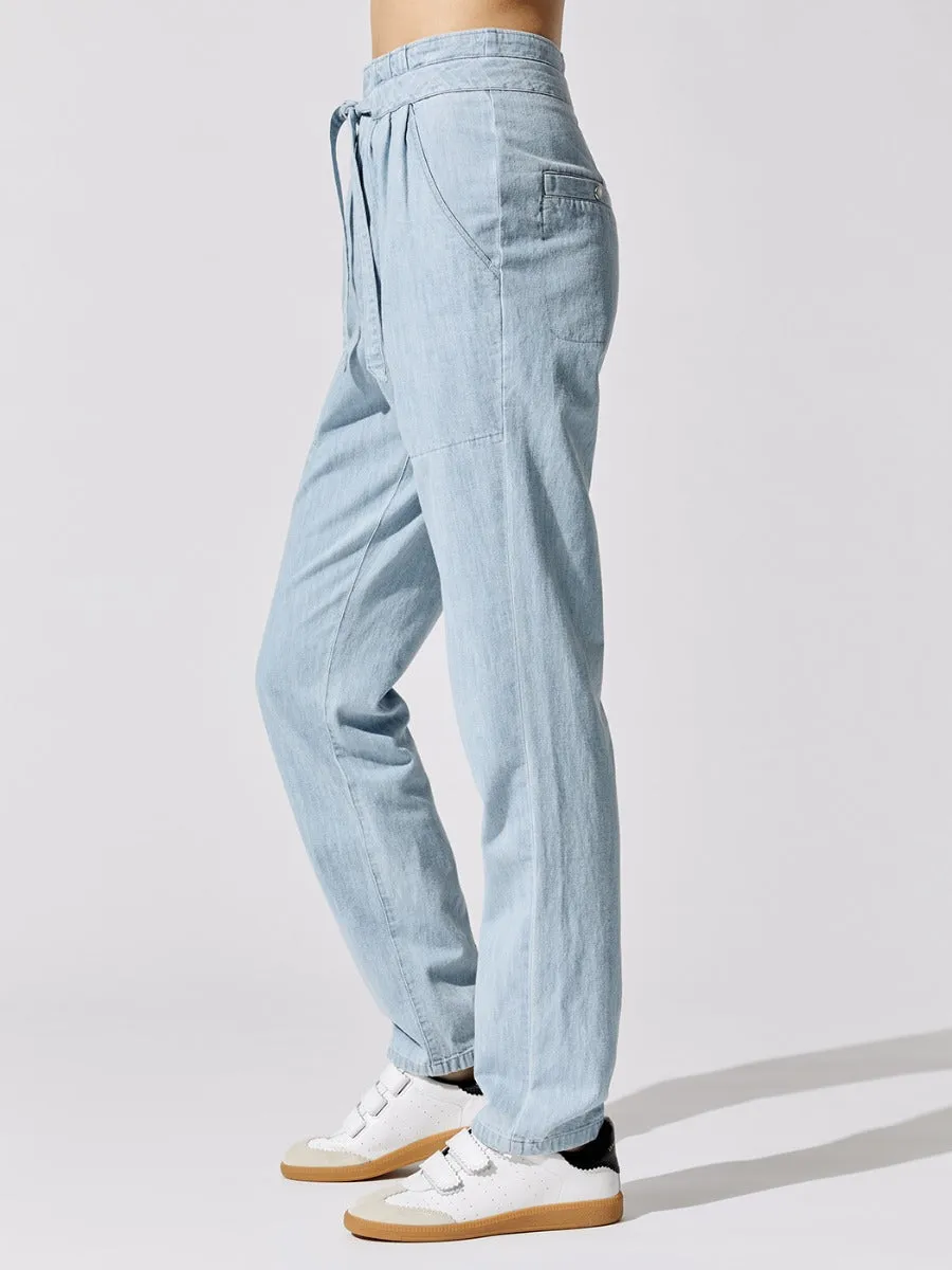 Muardo Waist Tie Trousers - Light Blue