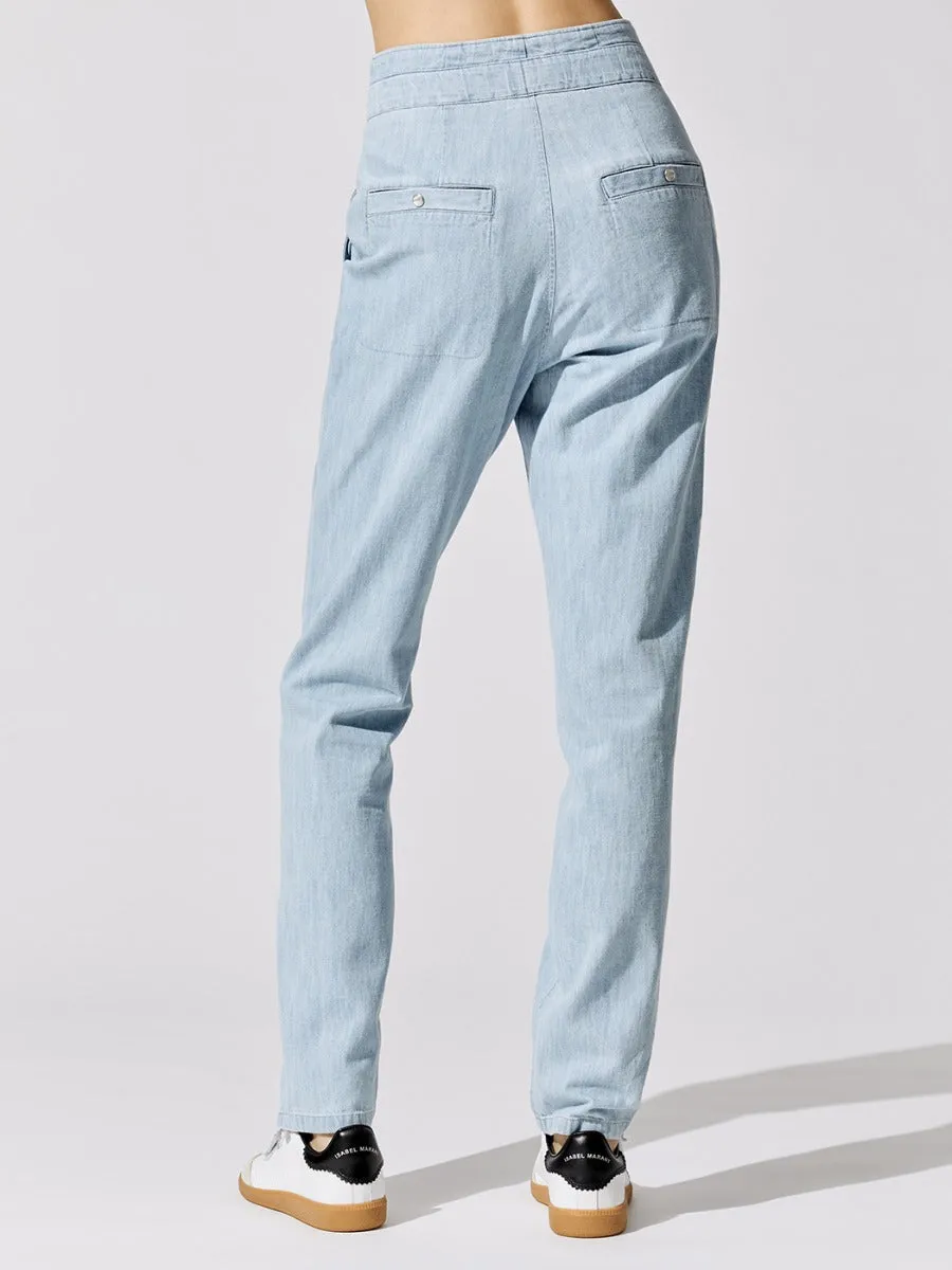 Muardo Waist Tie Trousers - Light Blue