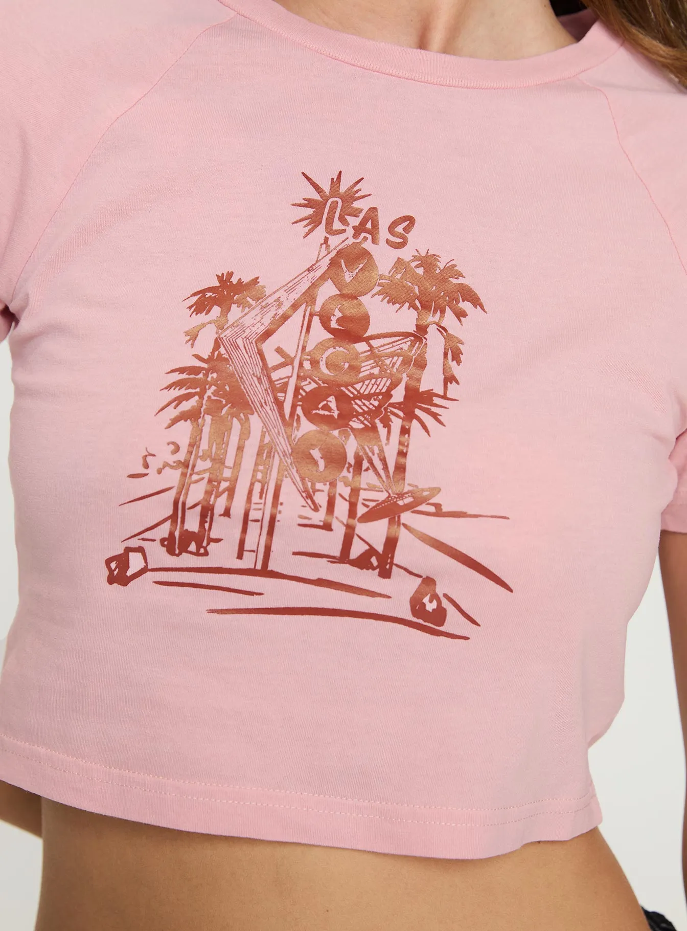 Nevada Strip Baby Tee Pink