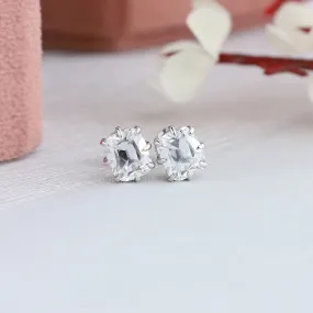 Old Mine Cushion Cut Lab Diamond Stud Earrings