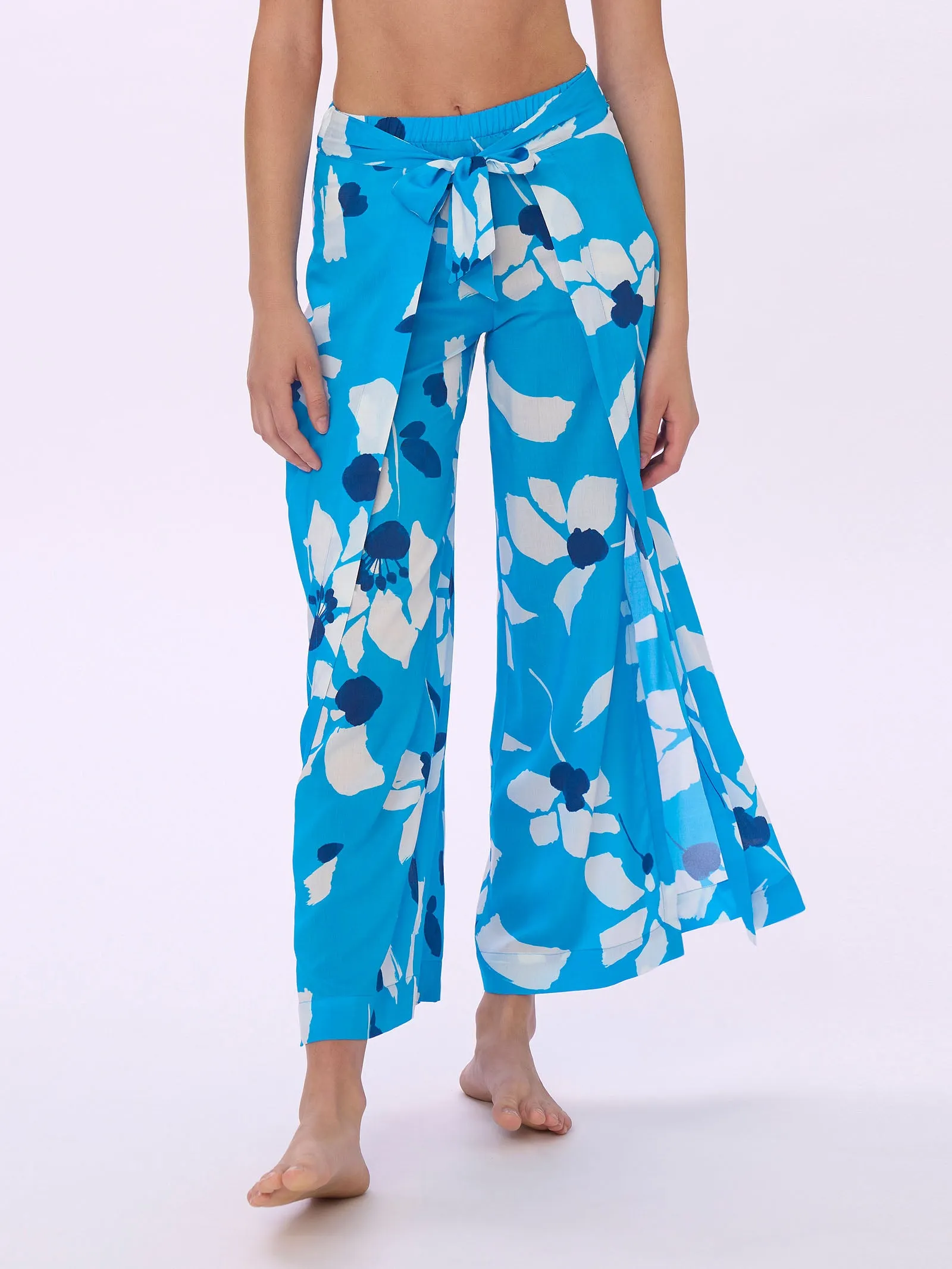 Pantalone Cropped con Fiocco in Viscosa Summer - Fant. Blue Danube