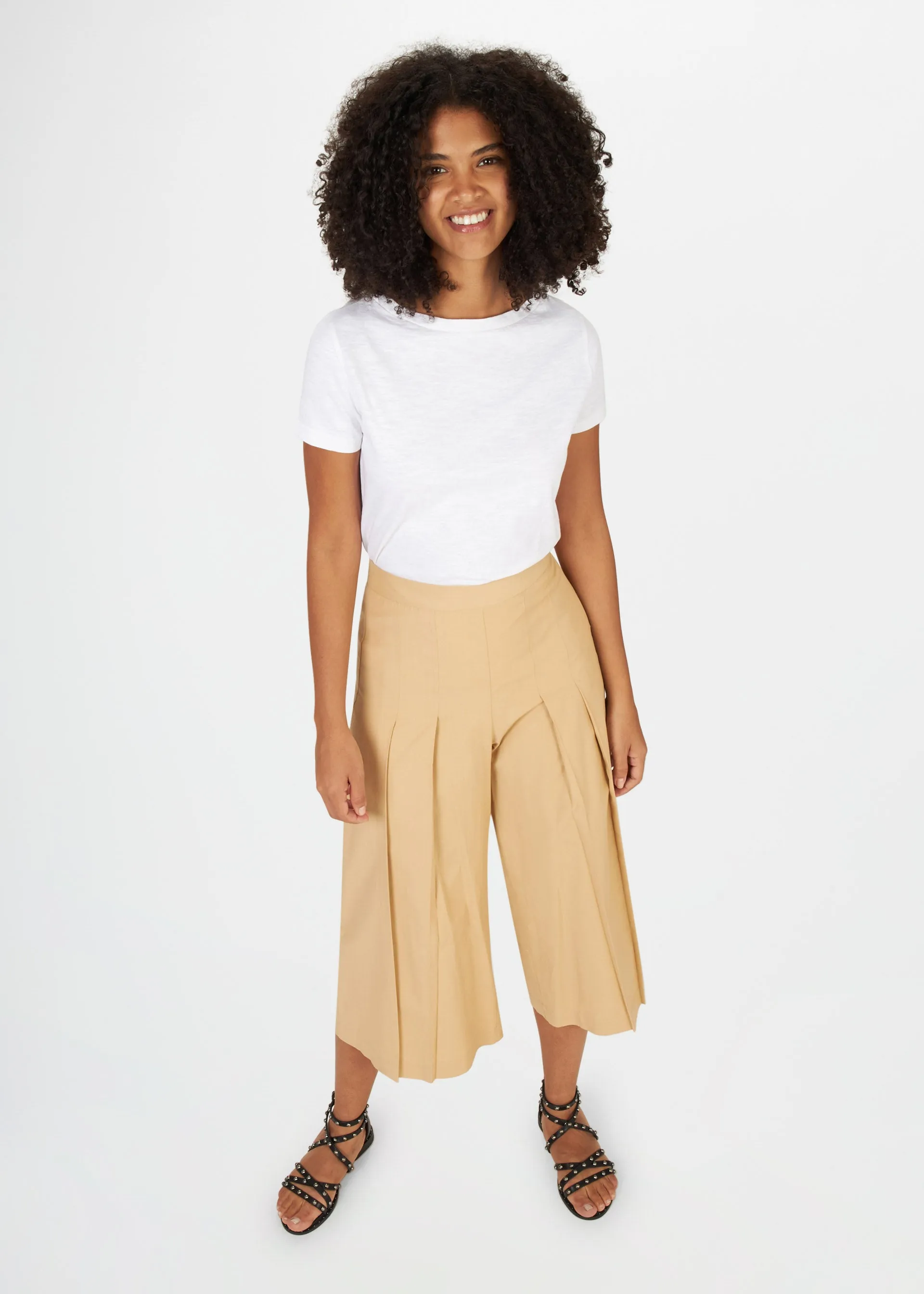 Pantaloni ampi cropped