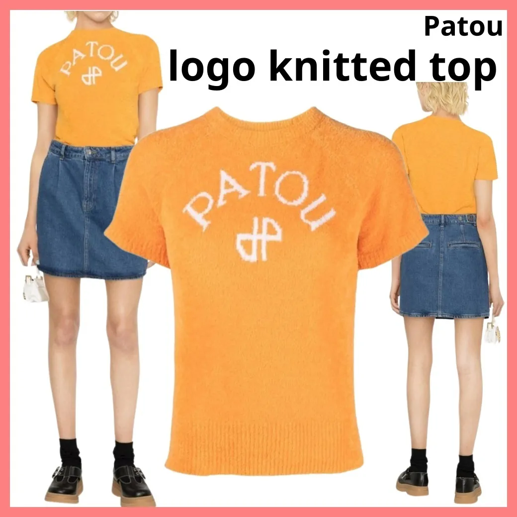 PATOU  |Blended Fabrics Plain Cotton Logo V-neck & Crew neck