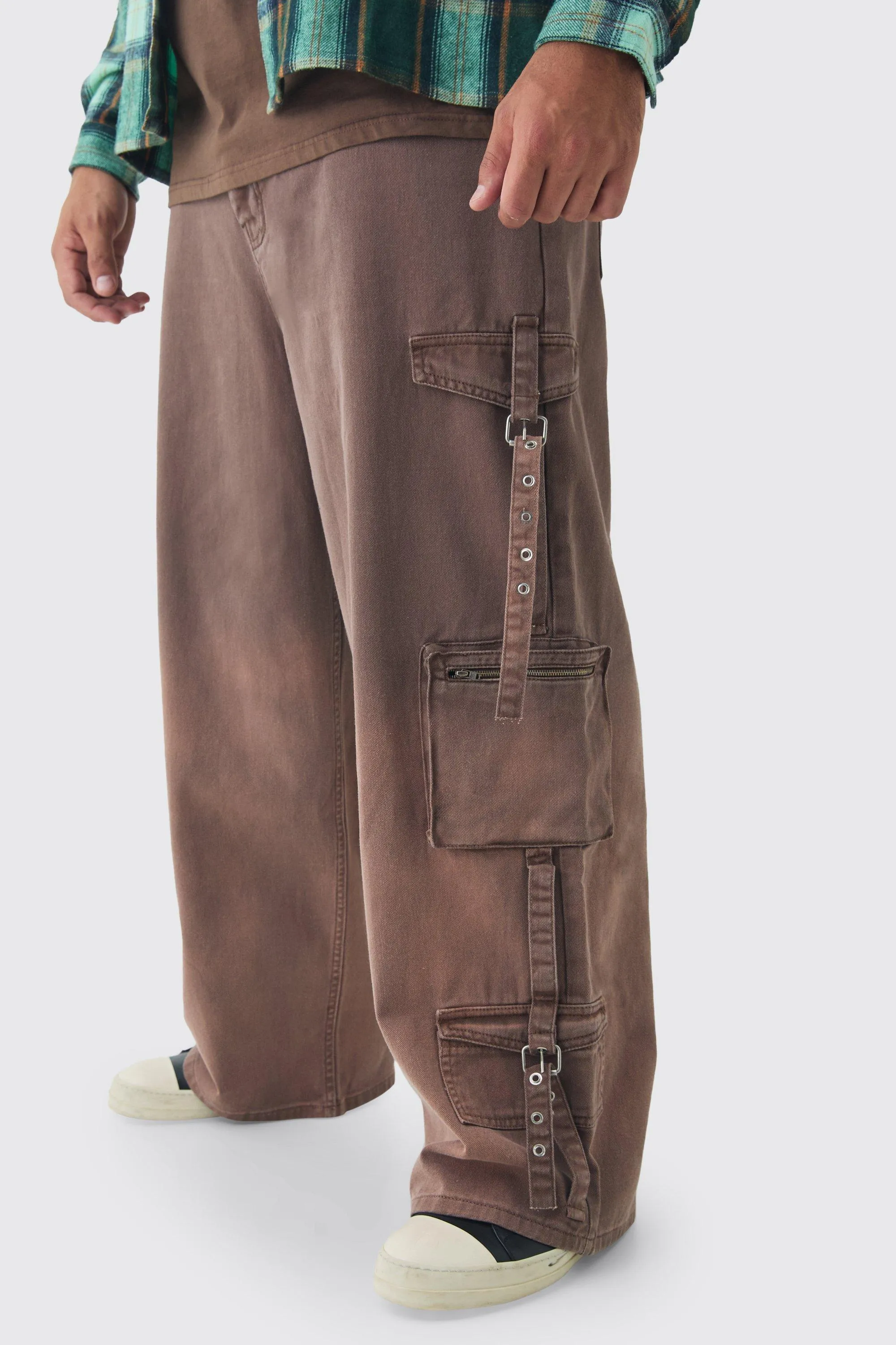 Plus Ombre Effect Relaxed Fit Cargo Trousers