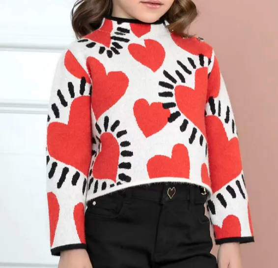 Poppy Heart Sweater